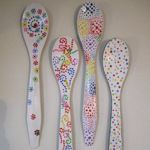 Party Pallet, Kitchen accents, Tea Lovers, Handcrafted, Dots, Original, Spoons - Picture 2 of 4